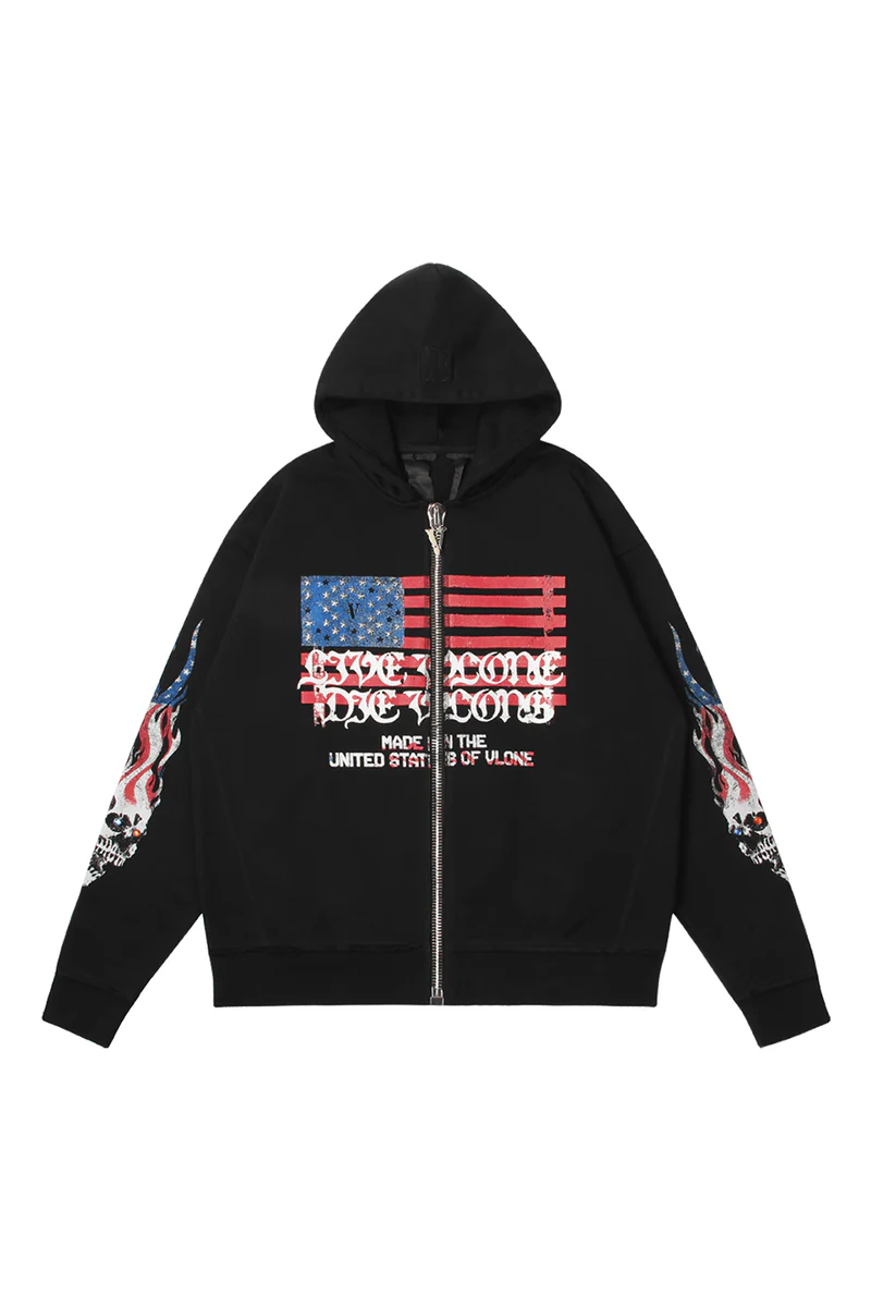 VLONE FLAG ZIP UP HOODIE VLONE FLAG ZIP UP HOODIE