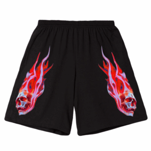 Vlone Skully Red Flame Short Black