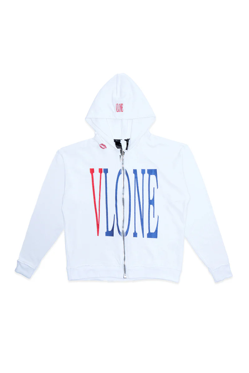 VLONE X RED LIPSTICK OG EMBROIDERED ZIP-UP HOODIE VLONE X RED LIPSTICK OG EMBROIDERED ZIP-UP HOODIE